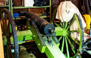 An antique cannon found in Inky Mark’s basement (Manitoba RCMP)