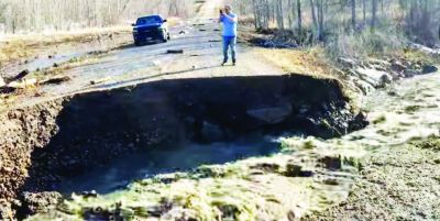Washed out roads and dislodged culverts
