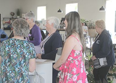 Shopping tourists visit the area